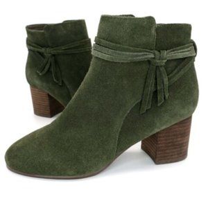 Violet & Red Jenna Suede Ankle Boots Army Green Booties Stitch Fix Women's 7 M